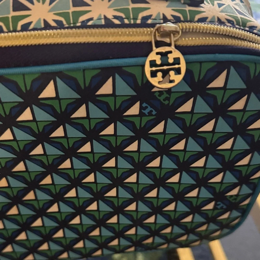 Tory Burch Geometric Blue and Green Women's Bag